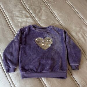 H&M Lavender Sweatshirt with Shimmering Gold Heart